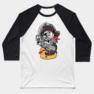 Funny Pirate On Duck Baseball T-Shirt